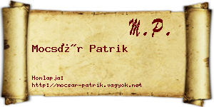 Mocsár Patrik névjegykártya