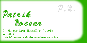 patrik mocsar business card